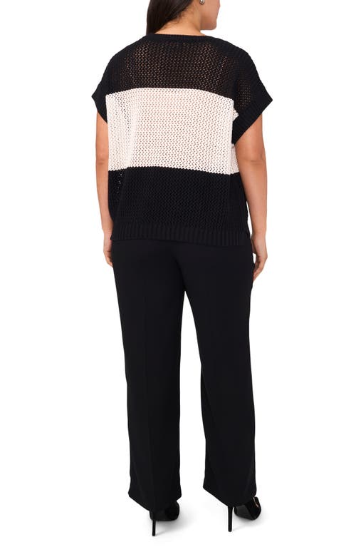 Halogenr Halogen(r) Colorblock Open Stitch Cotton Sweater