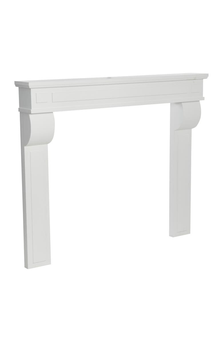 Storied Home Lodge Decorative Fireplace Mantel, Main, color, White