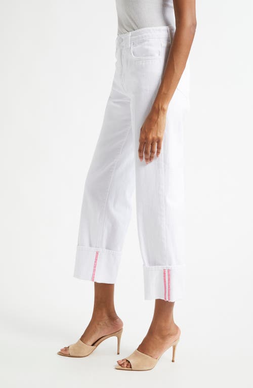 L Agence L'agence Leighton Cuff Stovepipe Jeans In Blanc