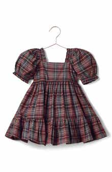 Kids' Louella Tiered Tartan Cotton Dress