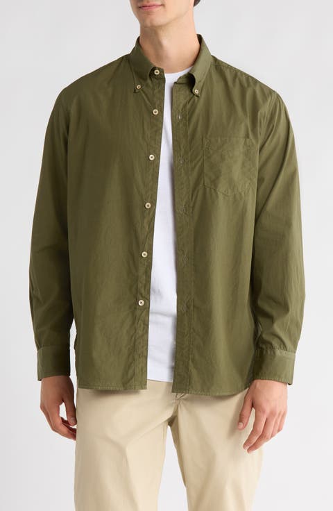 Skyline Poplin Cotton Button-Down Shirt