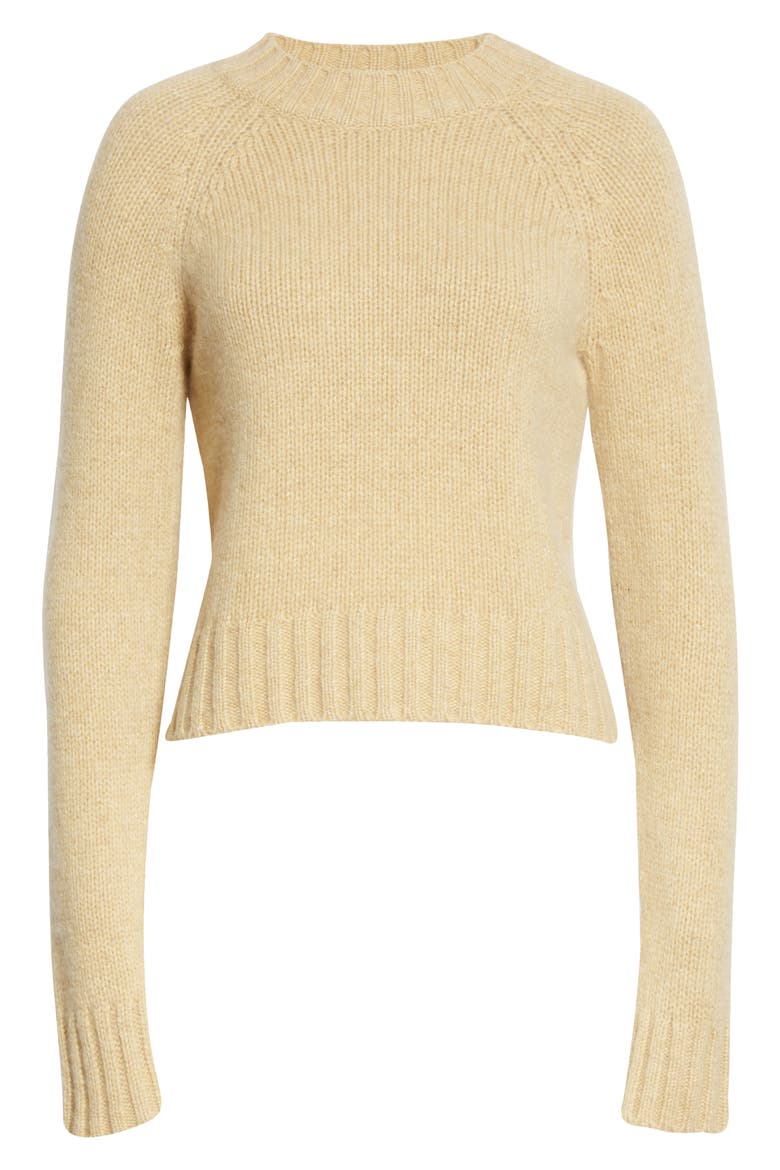 Shrunken Mock Neck Cashmere Sweater, Alternate, color, HEATHER GINGER