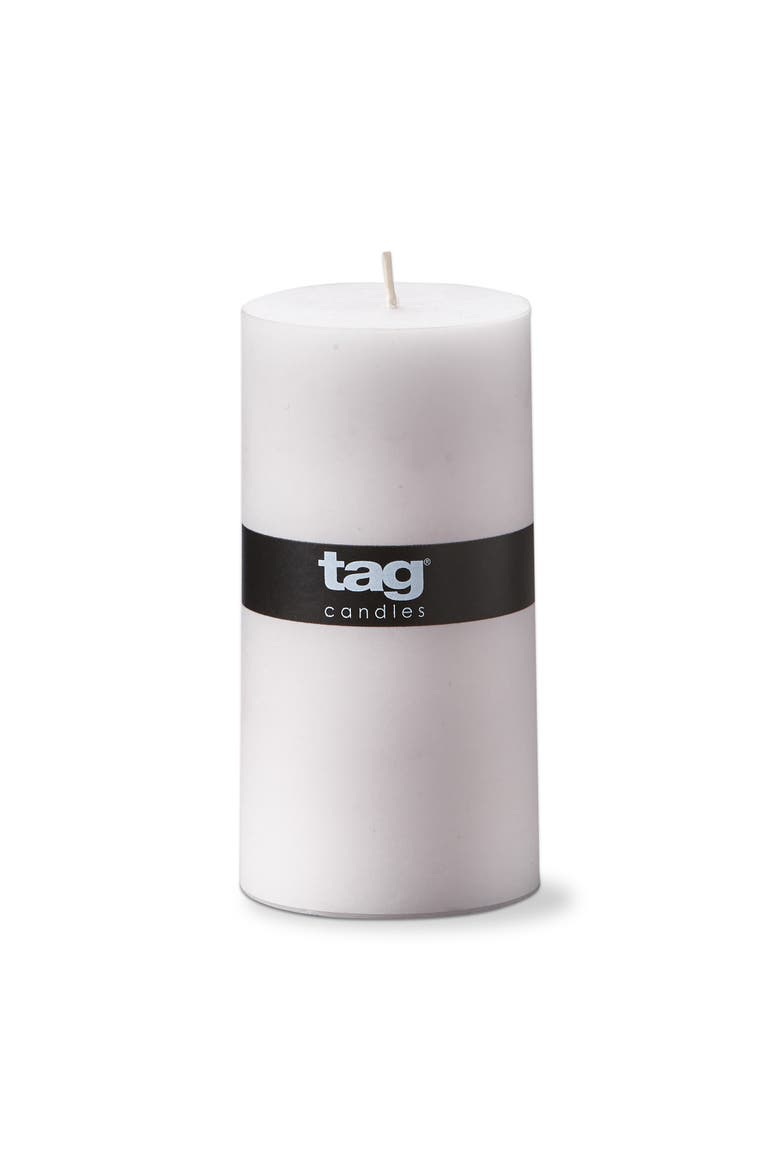 Chapel White Pillar Paraffin Wax Candle Set of 3 Unscented, Alternate, color, White