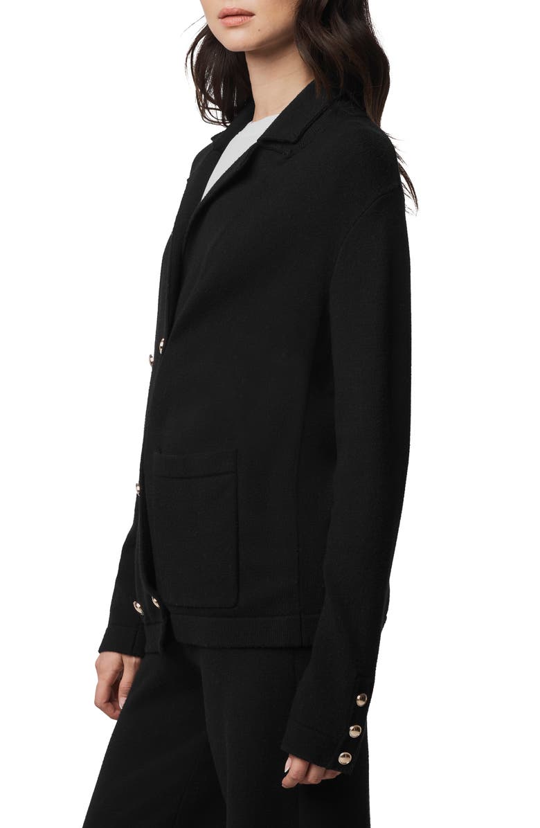 Splendid Hannah Double Breasted Sweater Blazer, Alternate, color, Black