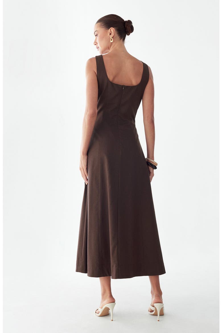 Maizy Midi Dress, Alternate, color, Chocolate