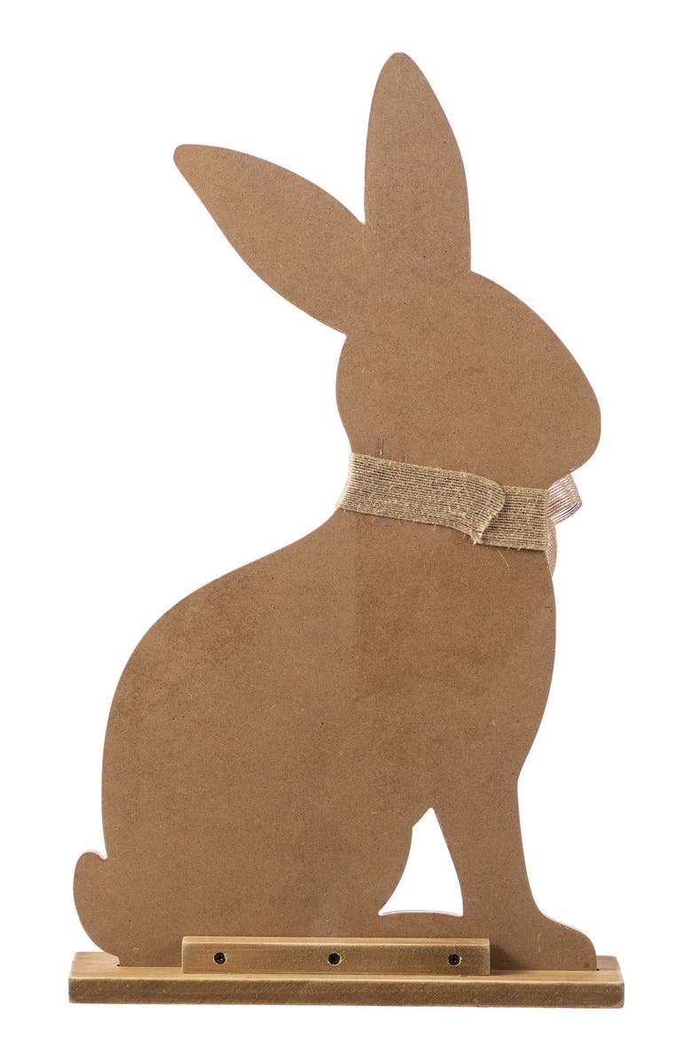 Glitzhome Easter Wooden Pink Bunny Porch Decor, Alternate, color, Pink