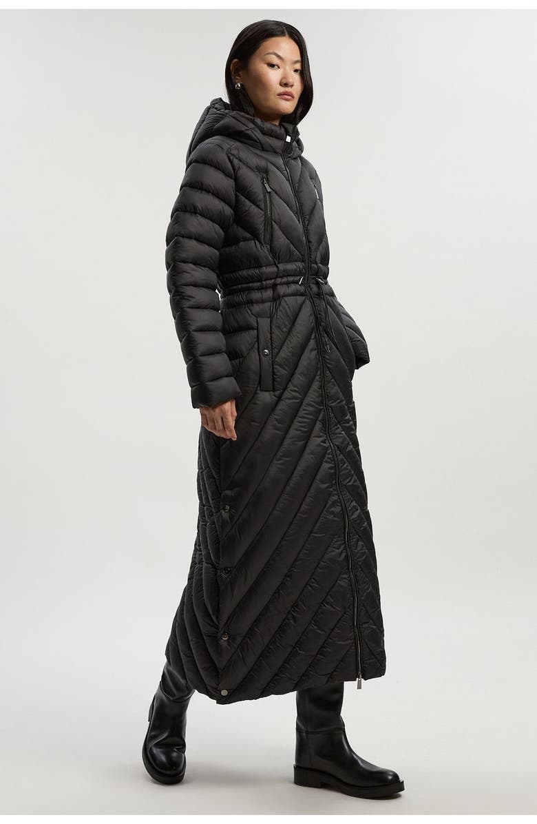 Karen Millen Lightweight Packable Maxi Coat, Main, color, Black