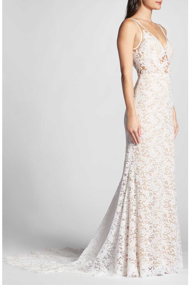 Derica Lace Gown, Alternate, color, IVORY / NUDE