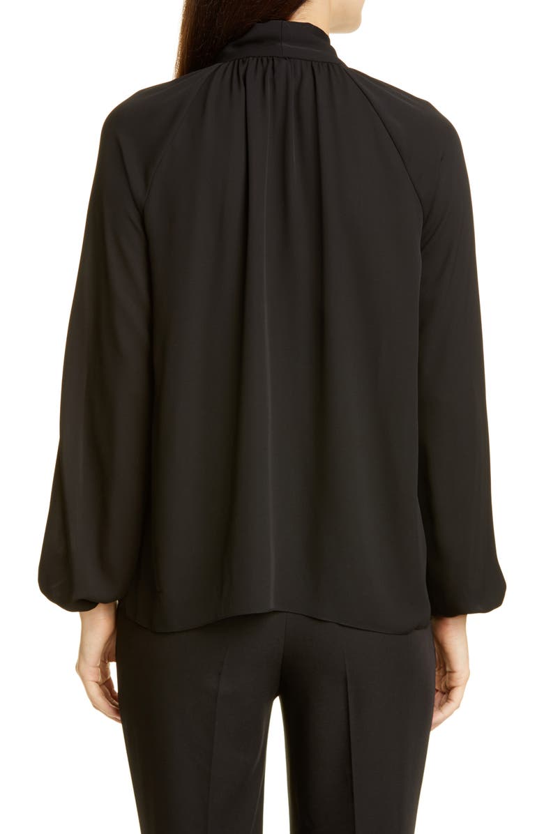 Theory Tie Neck Silk Georgette Blouse, Alternate, color, 