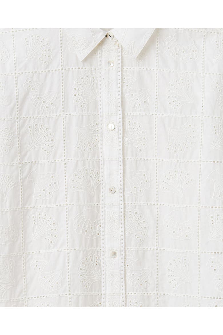 Margaux Eyelet Button Down Shirt, Alternate, color, Soft White