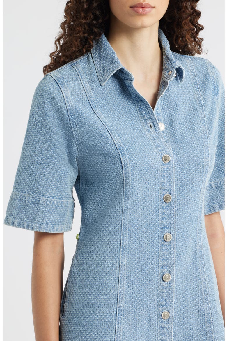 Ellyne Embroidered Denim Shirtdress, Alternate, color, BLEU CLAIR