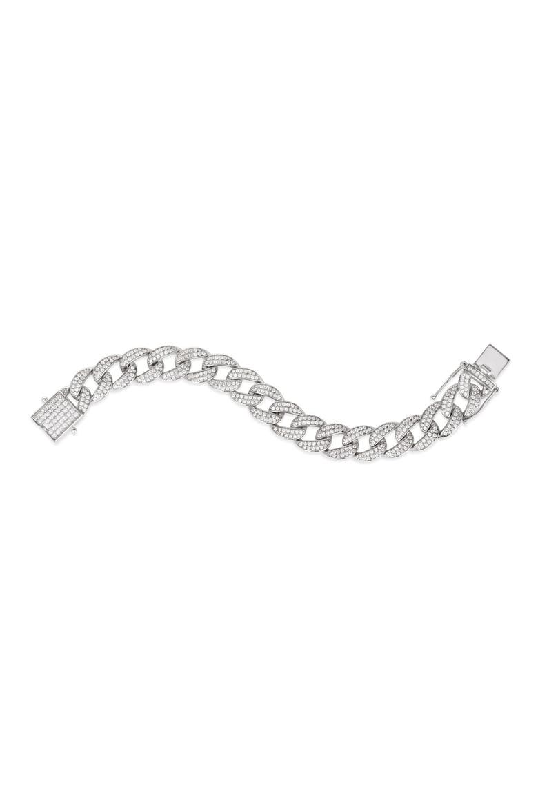 12mm Super Cuban Link Bracelet, Main, color, Platinum