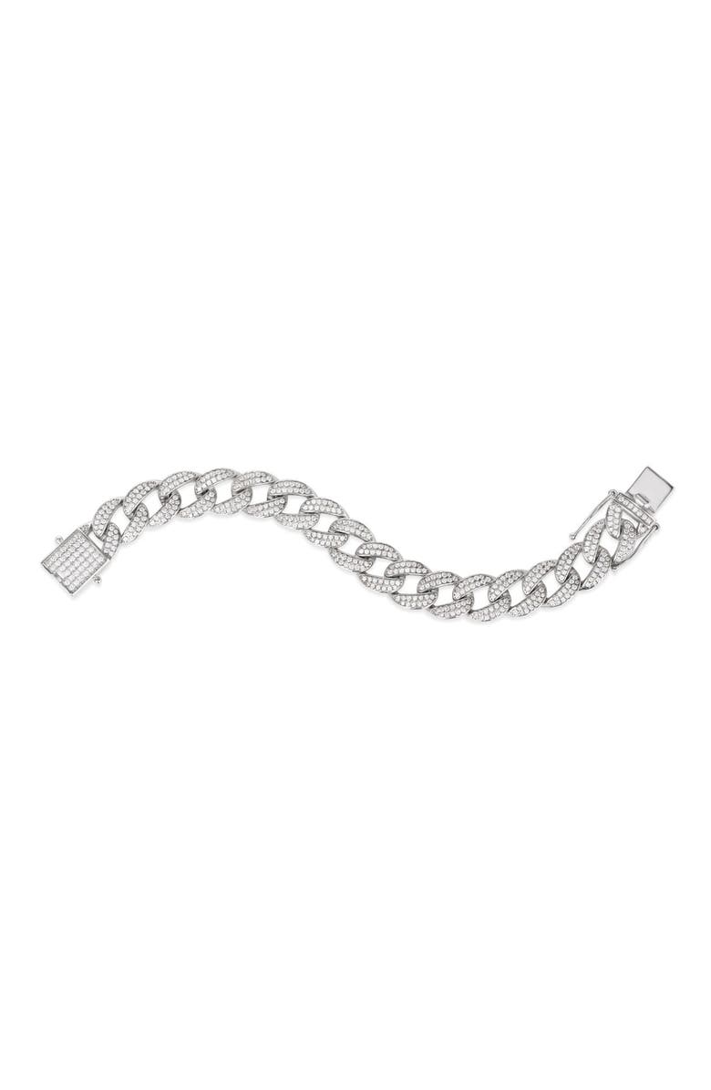 Anna Zuckerman 12mm Super Cuban Link Bracelet, Main, color, Platinum