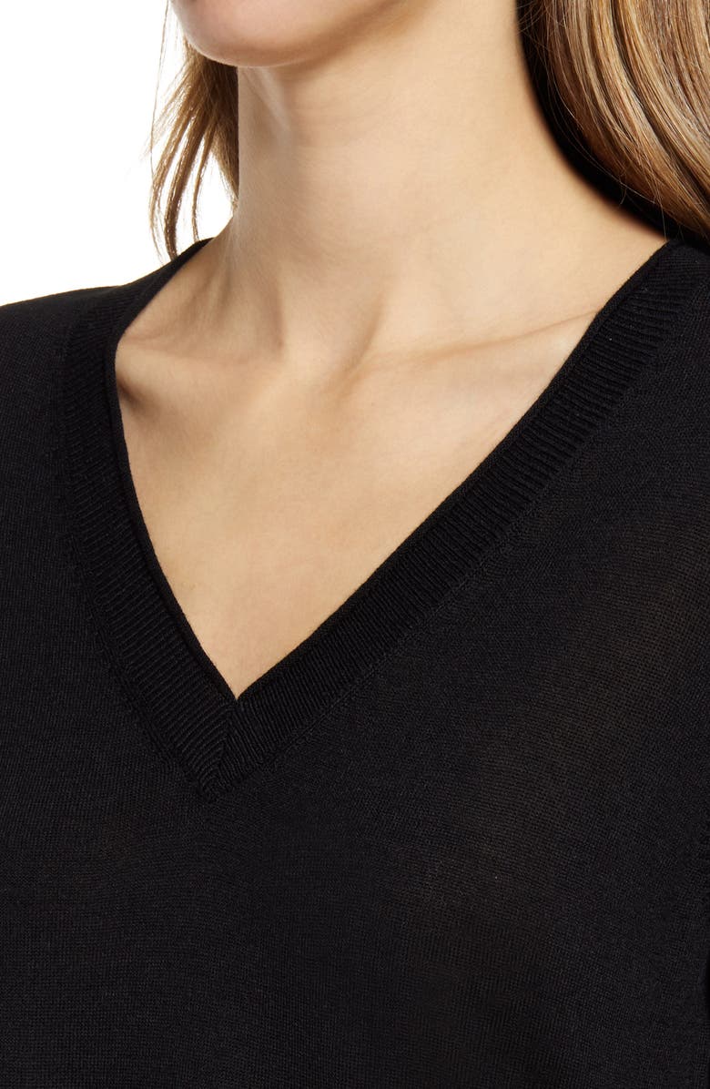 Halogen<sup>®</sup> V-Neck Merino Wool Blend Sweater, Alternate, color, 