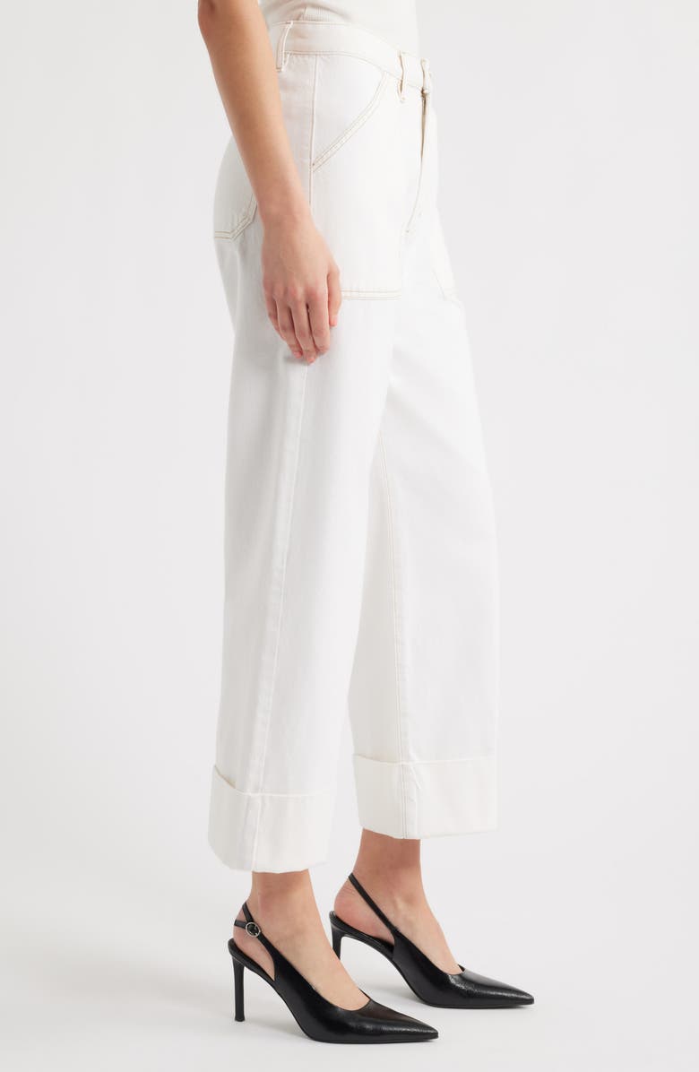 FRAME The Utility Cuff Wide Leg Jeans, Alternate, color, Au Natural Clean