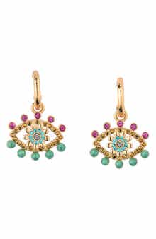 Kurt Geiger London Evil Eye Drop Huggie Hoop Earrings