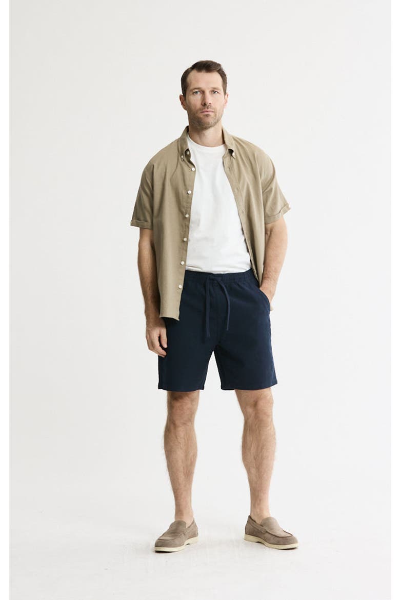 Cotton Twill Drawstring Shorts, Alternate, color, Navy