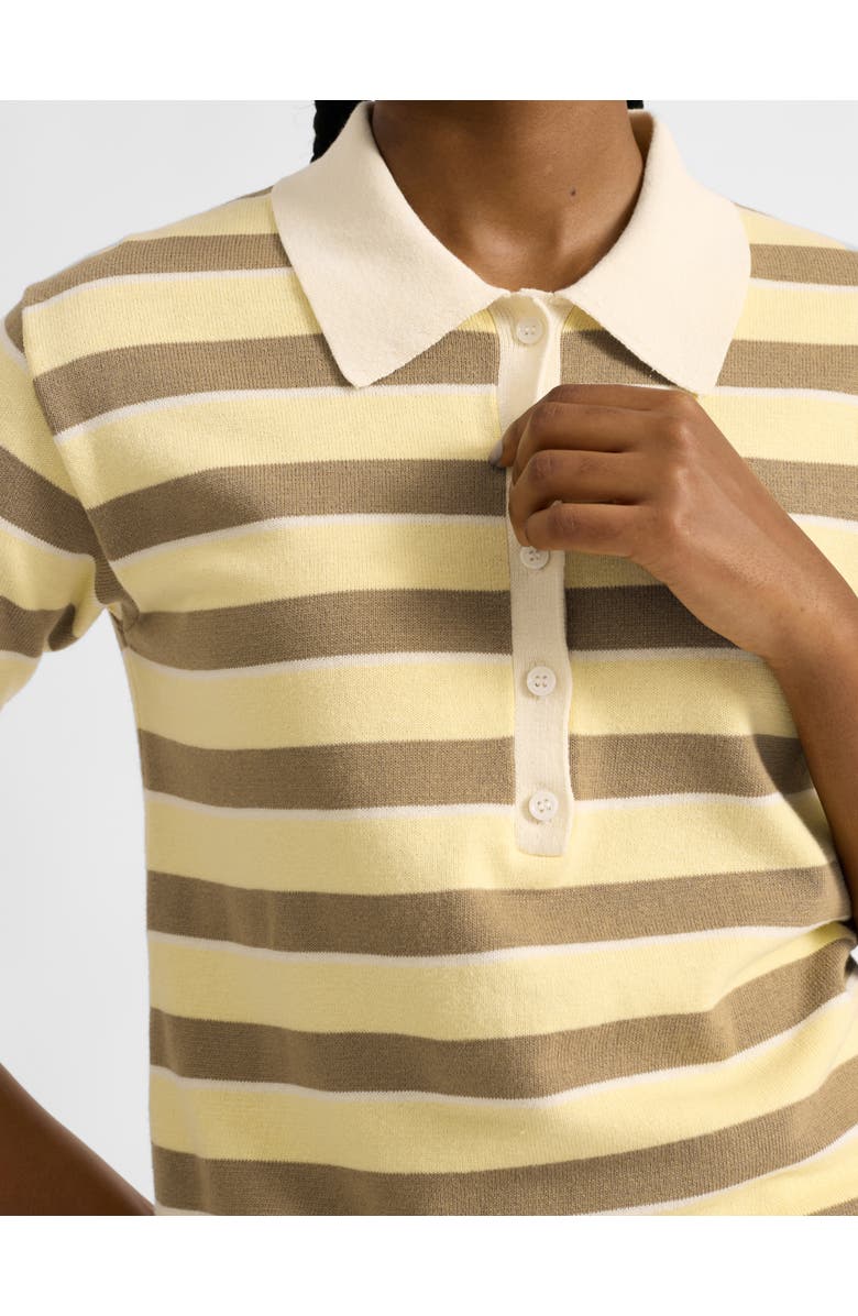 Albaray Stripe Short Sleeve Polo Shirt, Alternate, color, Lemon
