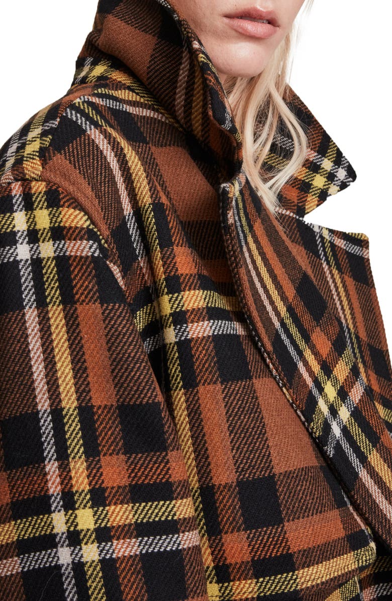 AllSaints Bree Coat, Alternate, color, Brown/ Black