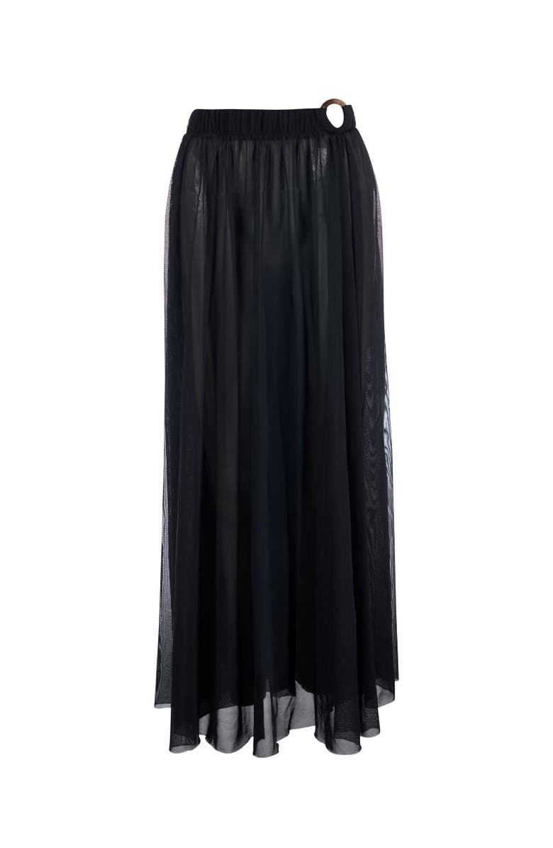TA3 Sheer Slit Mini Cover-Up Skirt, Alternate, color, Black