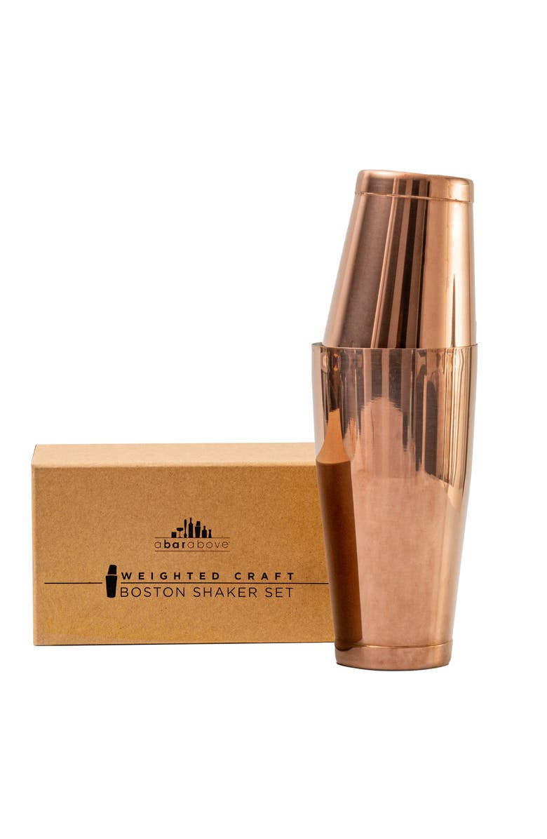 A Bar Above Boston Cocktail Shaker Set, Weighted, Antique Copper, Alternate, color, Antique Copper