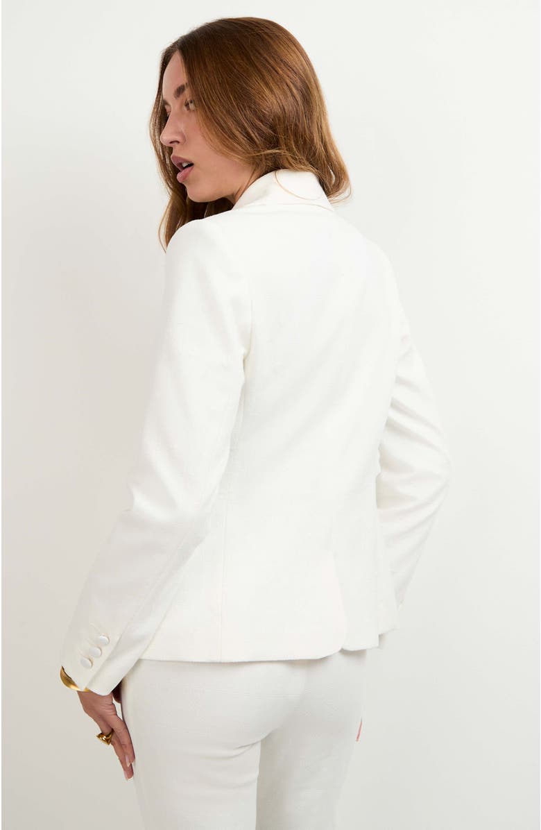 Trina Turk Incanta Fitted Blazer, Alternate, color, Whitewash