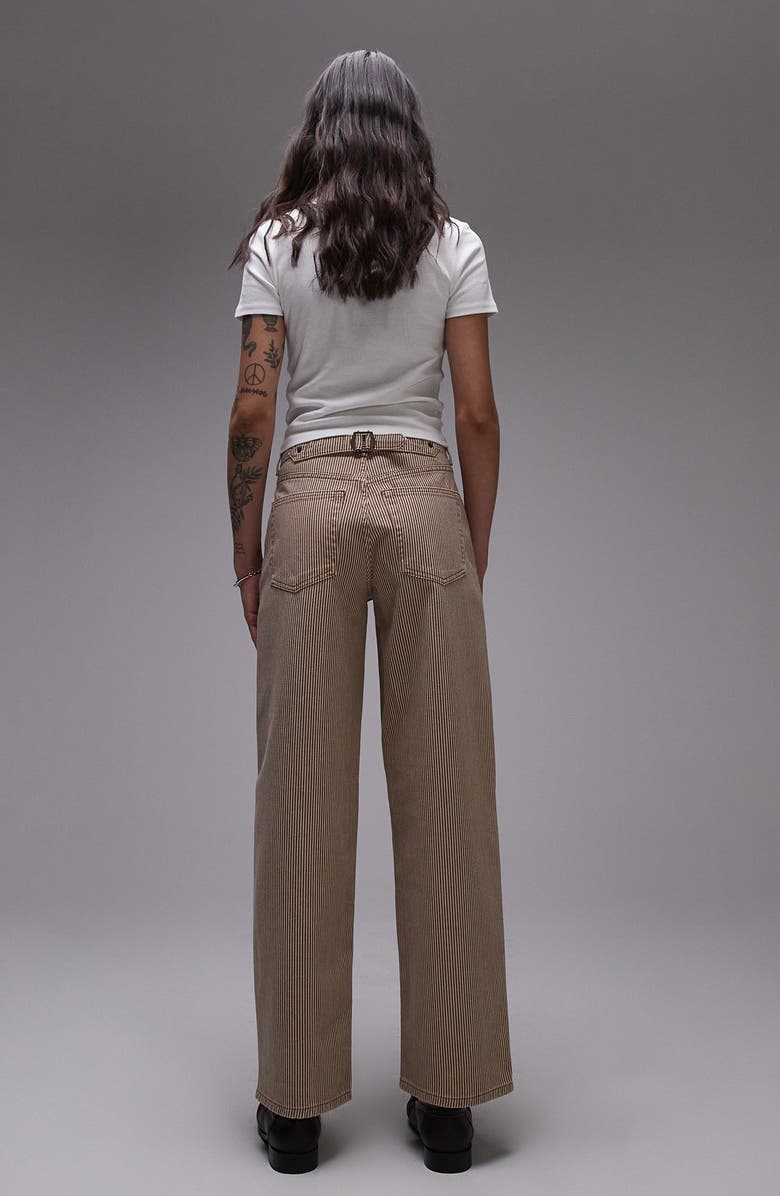 Topshop Belted Relaxed Jeans, Alternate, color, Rust Multi