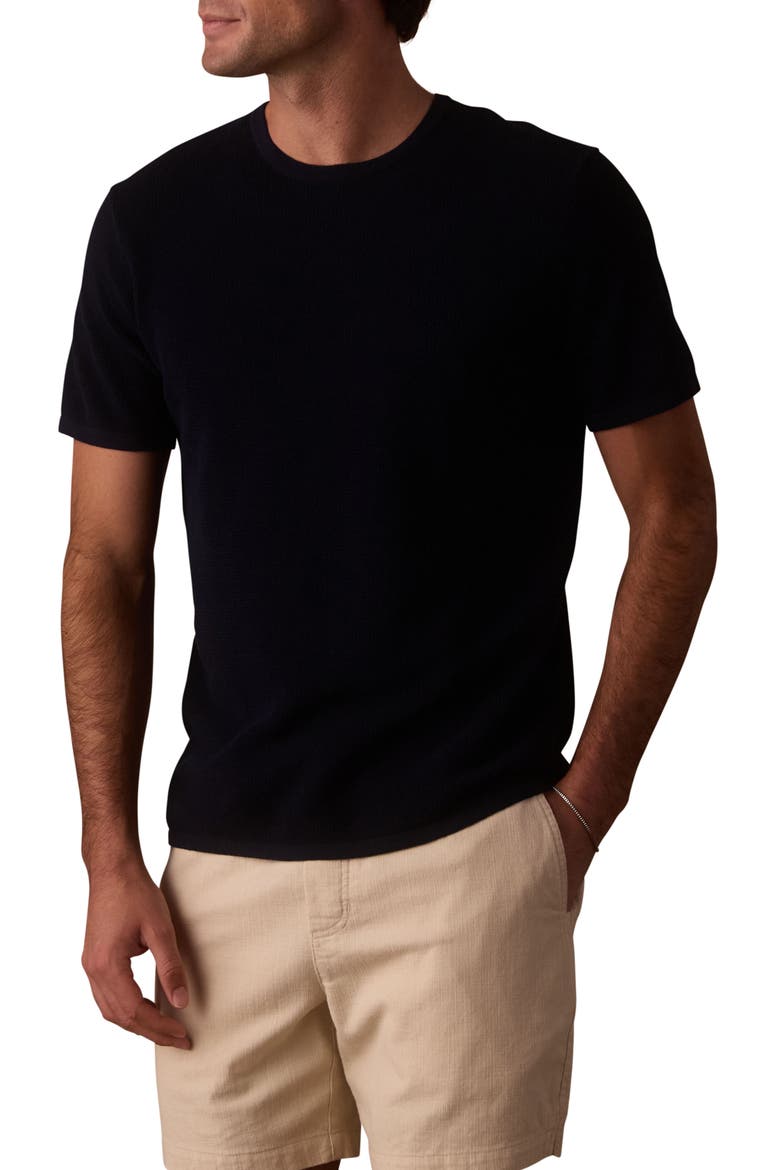 Driftknit Short Sleeve Sweater, Main, color, NAVY