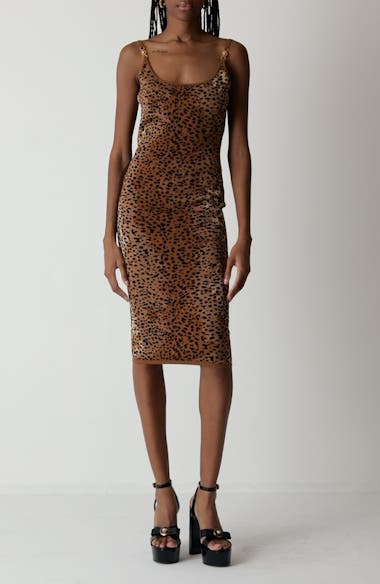 【送料&関税込】Versace Jacquard Knit Mini-dress VERSACE Embellished jacquard-knit mini dress | THE OUTNET