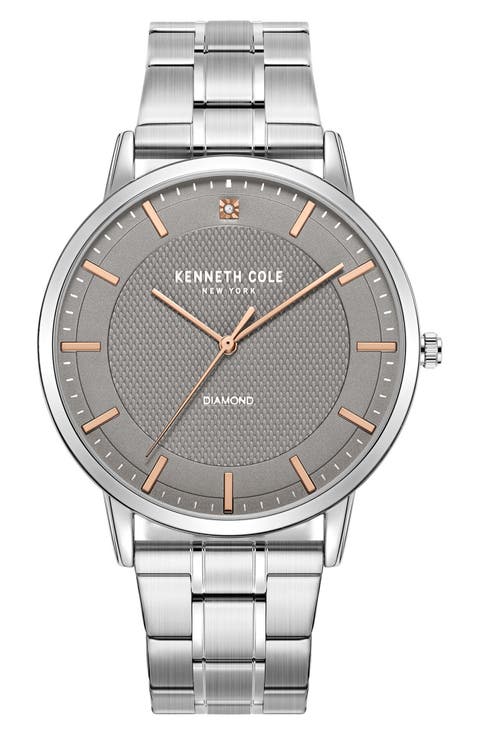 Diamond Embellished 3-Hand Quartz Bracelet Watch, 40mm