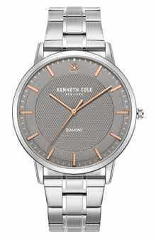 Diamond Embellished 3-Hand Quartz Bracelet Watch, 40mm