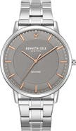 Kenneth Cole Diamond Embellished 3-Hand Quartz Bracelet Watch, 40mm