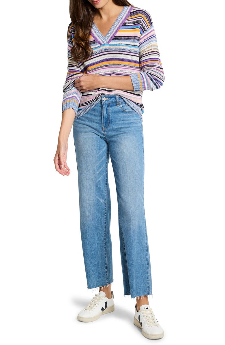 NIC+ZOE Flower Fields V-Neck Sweater, Alternate, color, Purple Multi