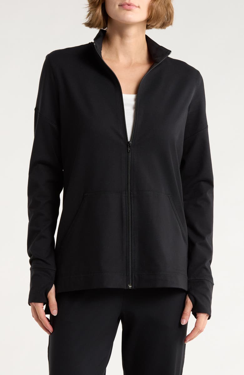 Natori Full Zip Active Jacket, Main, color, Black
