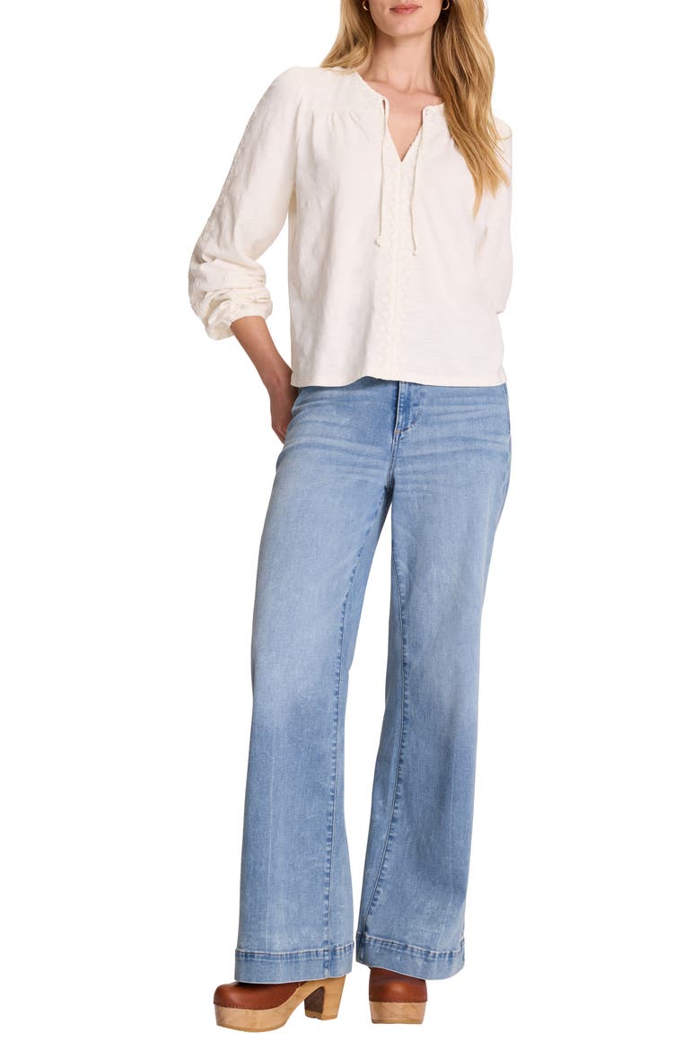 Embroidered Poet Top, Alternate, color, COCONUT
