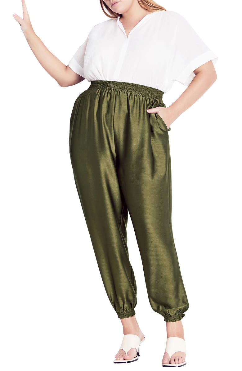 City Chic Class Satin Joggers, Alternate, color, 