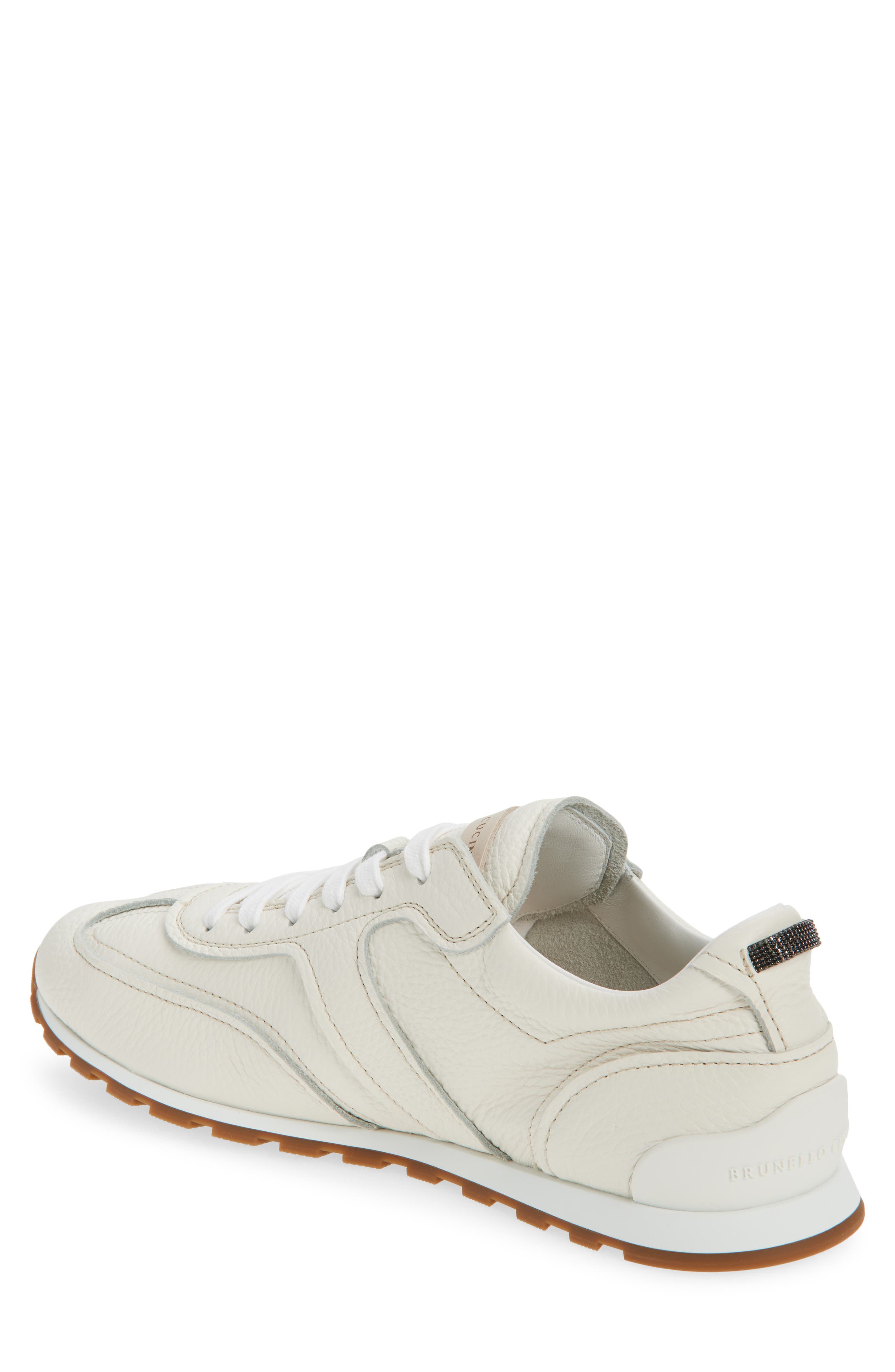 Brunello Cucinelli Leather Sneaker, Alternate, color, Ivory