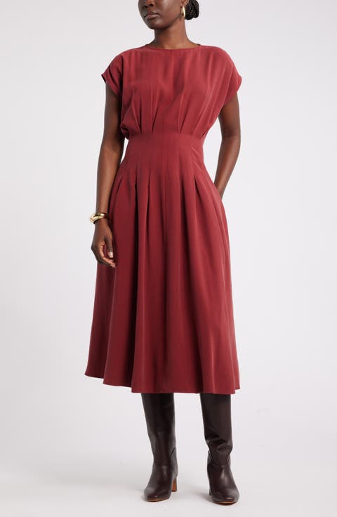 Pleated A-Line Dress