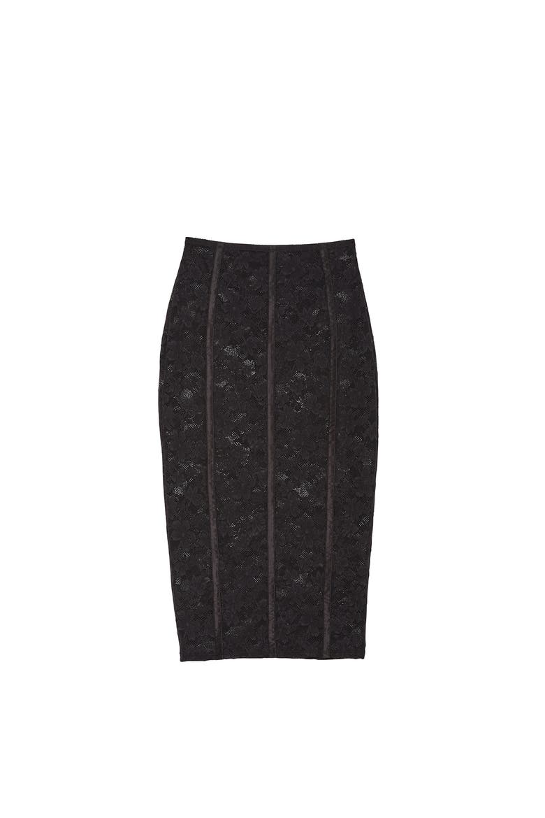 Le Stretch Lace Pencil Skirt, Alternate, color, BLACK