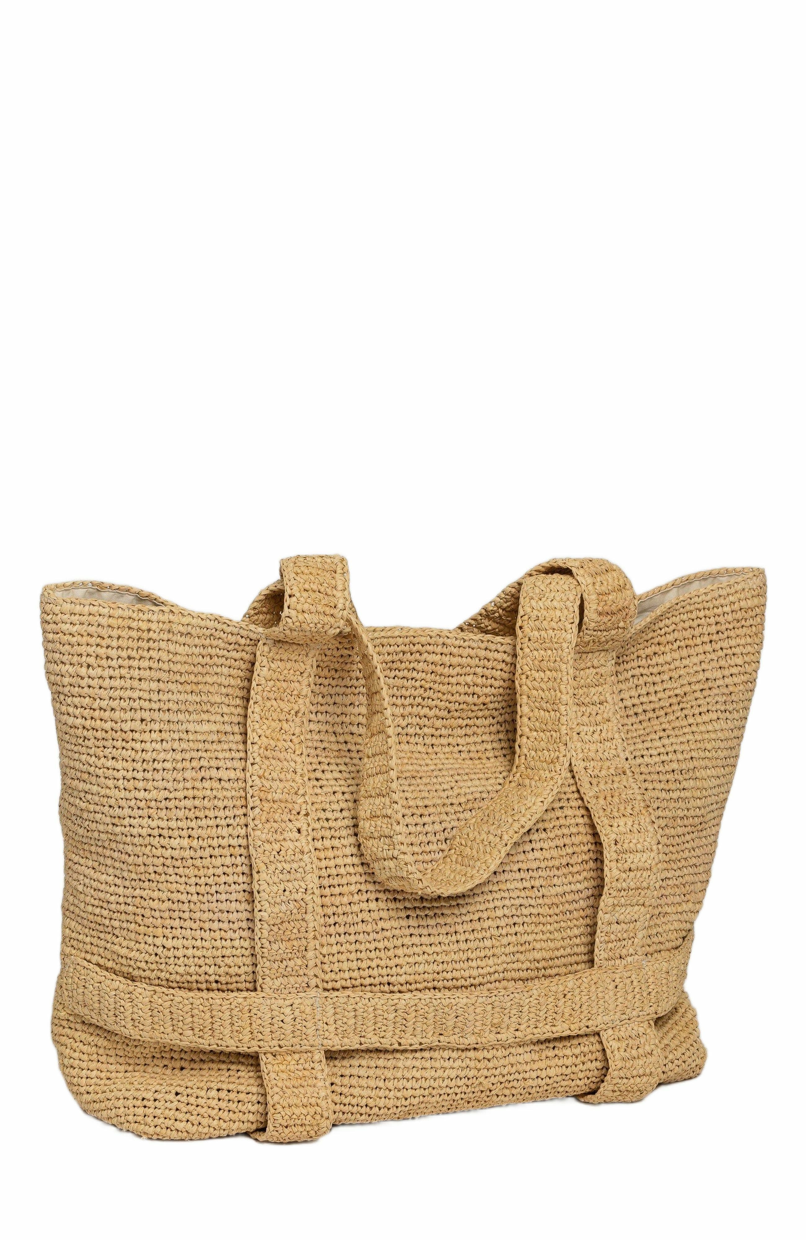 Hat Attack The Original Straw Traveler Bag - Natural/Navy Stripe main image 1