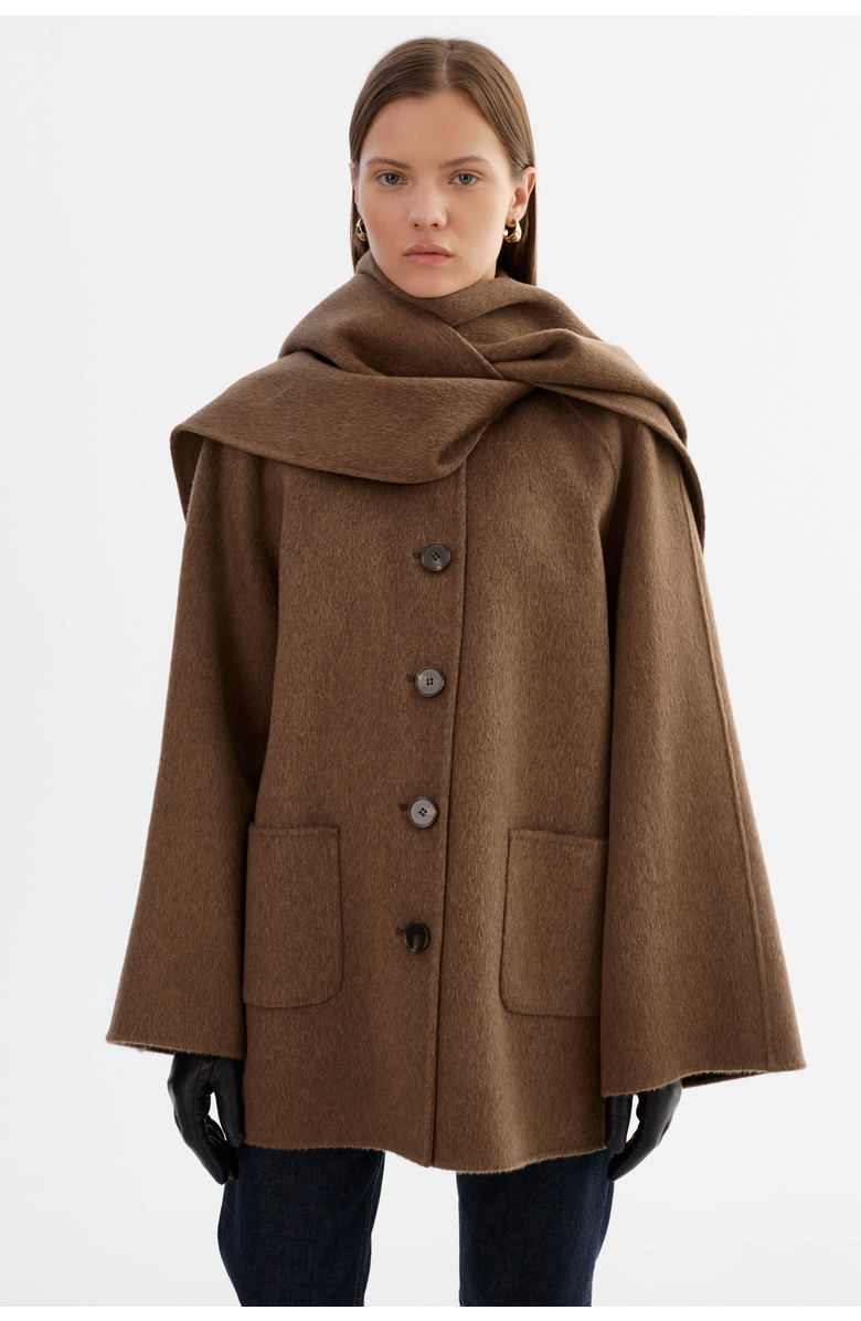 LAMARQUE Anca | Scarf Jacket, Main, color, Heather Brown