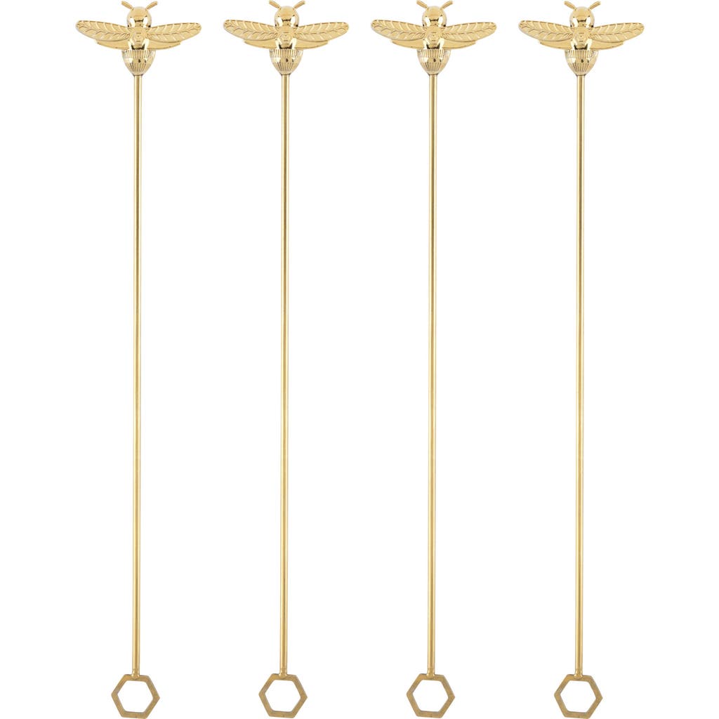 TWINE Bumble Bee Stir Sticks Set of 4 in Gold  product