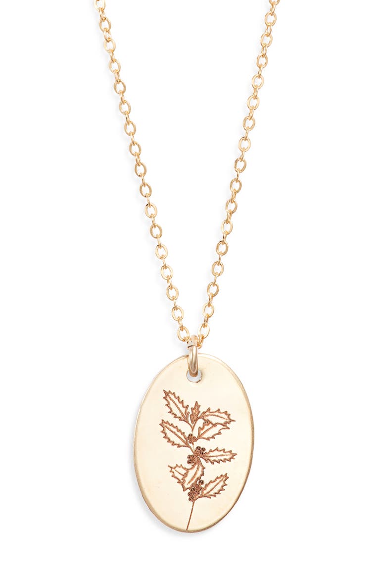 Louise Birth Flower Necklace, Main, color, GOLD / DECEMBER
