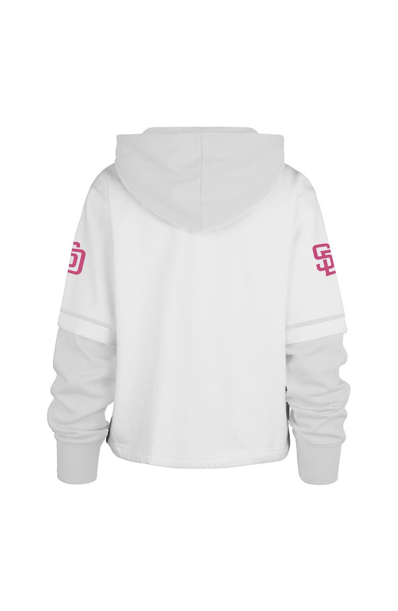 '47 Women's '47 White San Diego Padres City Connect Shortstop Cropped Pullover Hoodie, Alternate, color, White