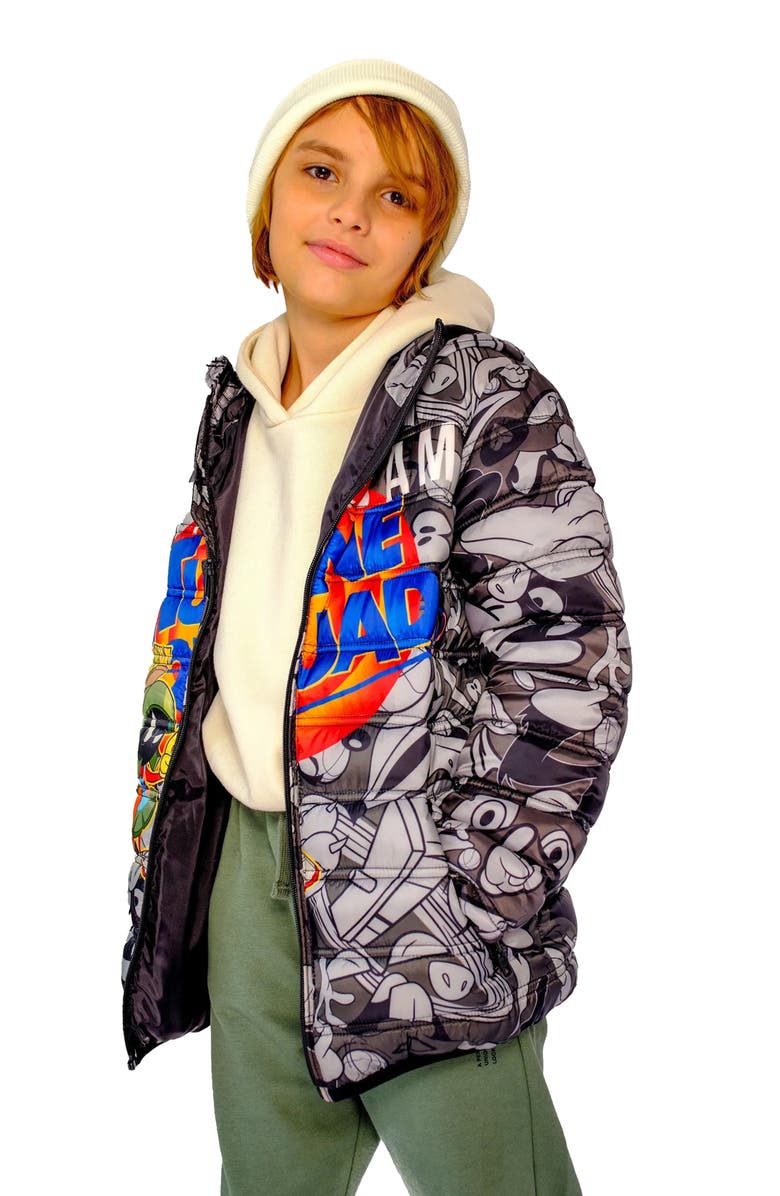 Members Only Boy's Packable Tune Squad Midweight Jacket, Alternate, color, Black