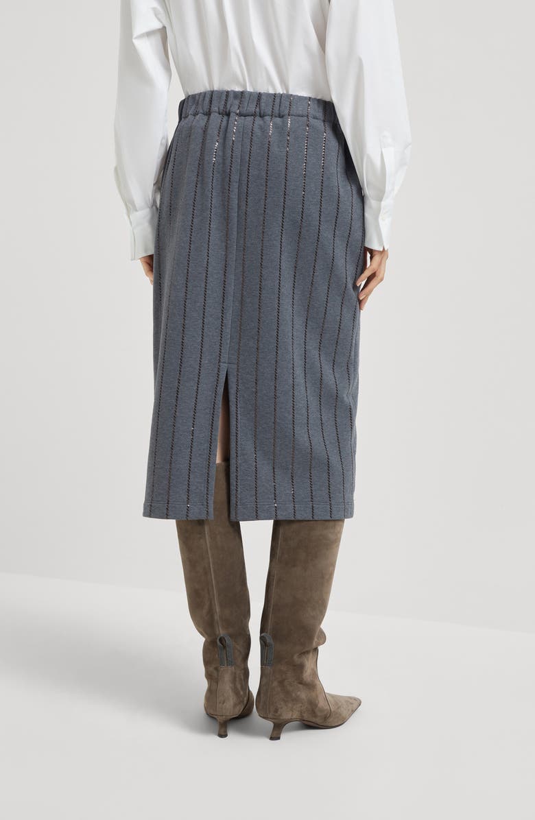 Brunello Cucinelli Dazzling Embroidery skirt, Alternate, color, Lead