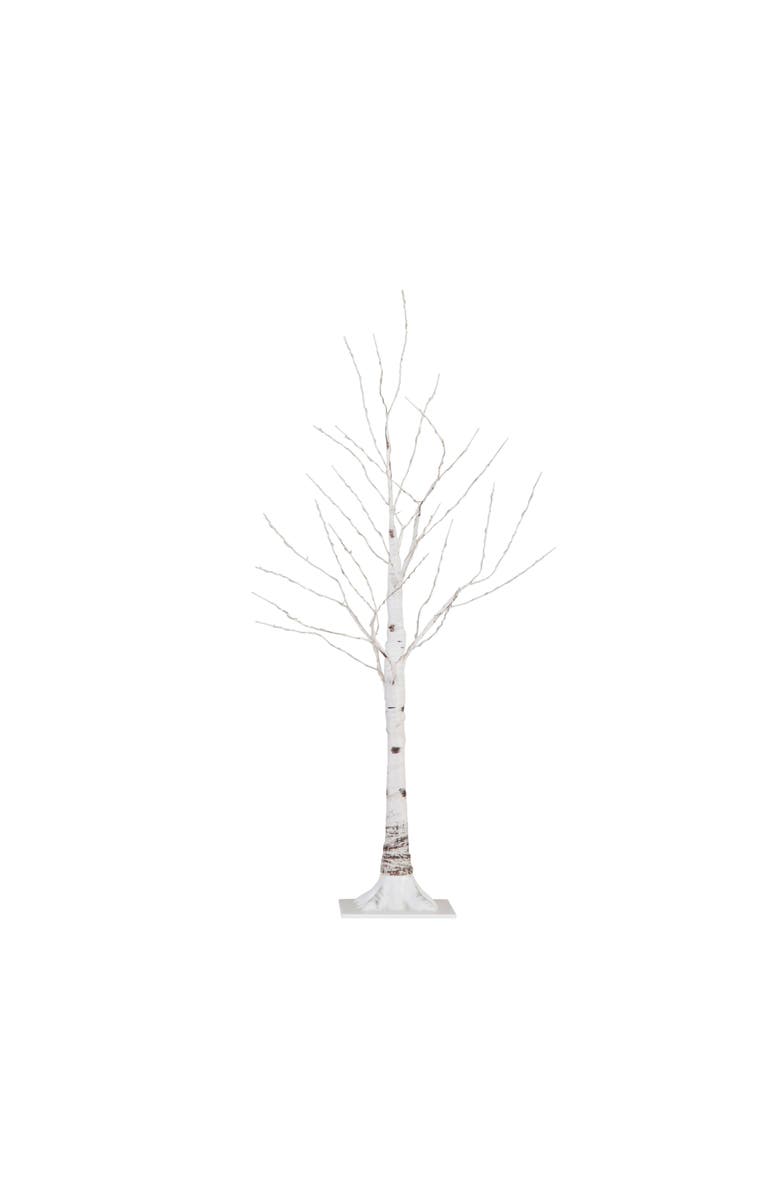 NEARLY NATURAL 3-ft Pre-Lit Artificial White Birch Tree with 120 Warm White LED Lights, Main, color, White