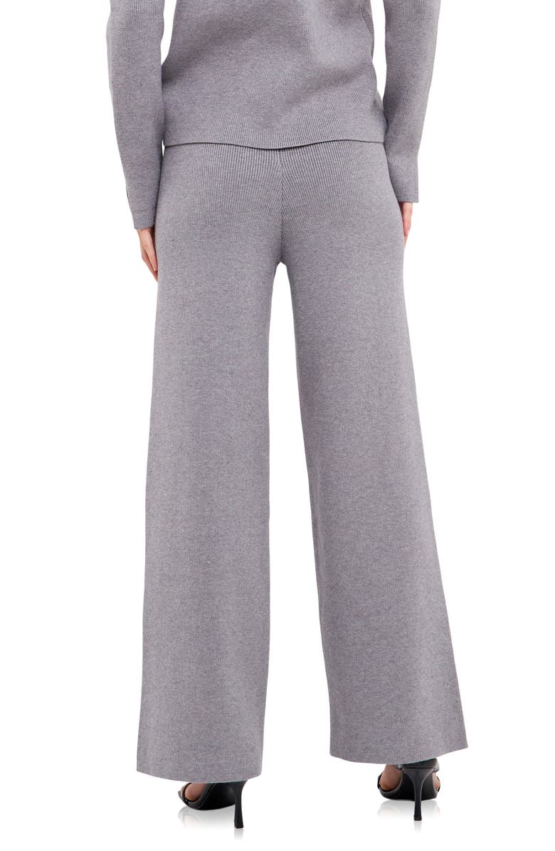 English Factory Wide Leg Knit Pants, Alternate, color, Grey