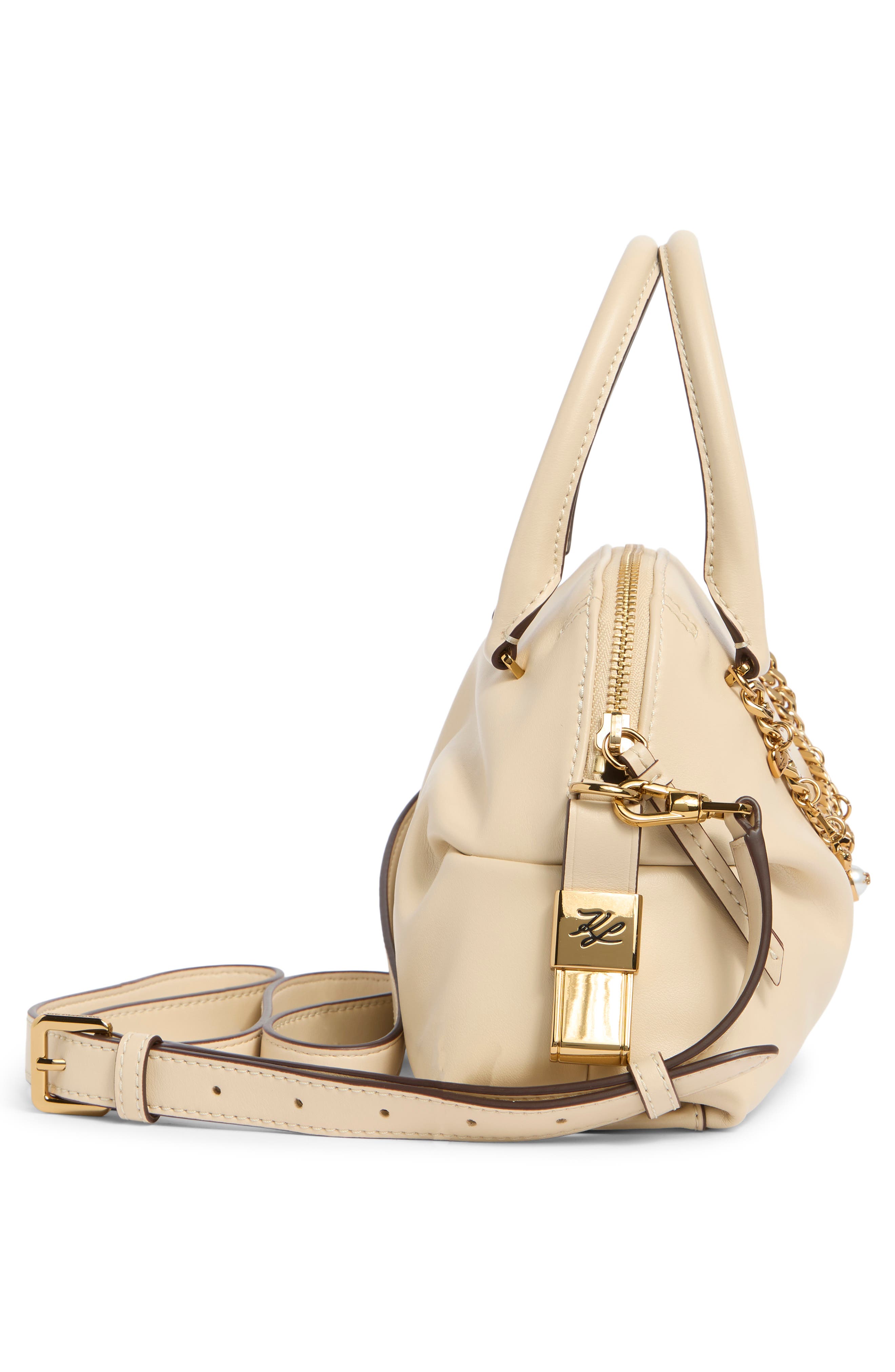 Charlaine Leather Satchel, Alternate, color, BRIE
