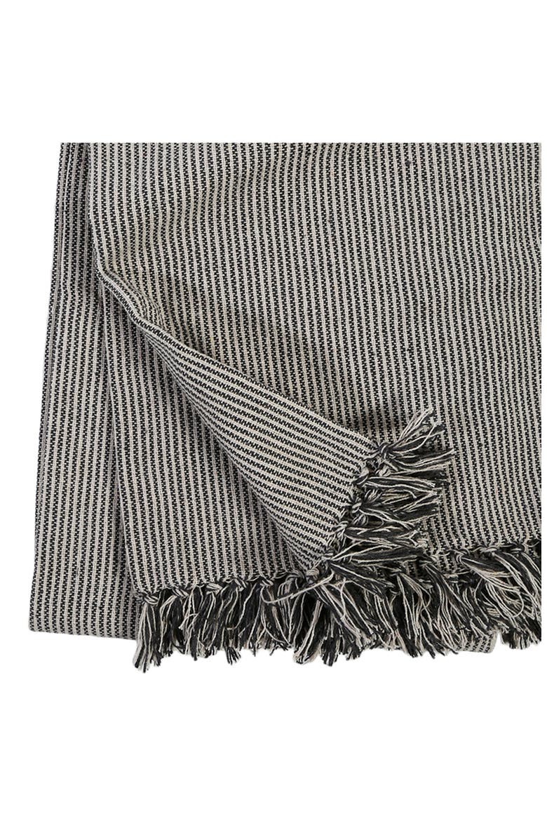 James Oversize Cotton Blend Throw Blanket, Alternate, color, IVORY/ CHARCOAL